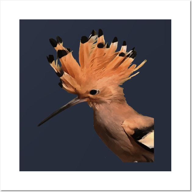 Moxie Hoopoe Bird With Crown Of Feathers Wall Art by taiche